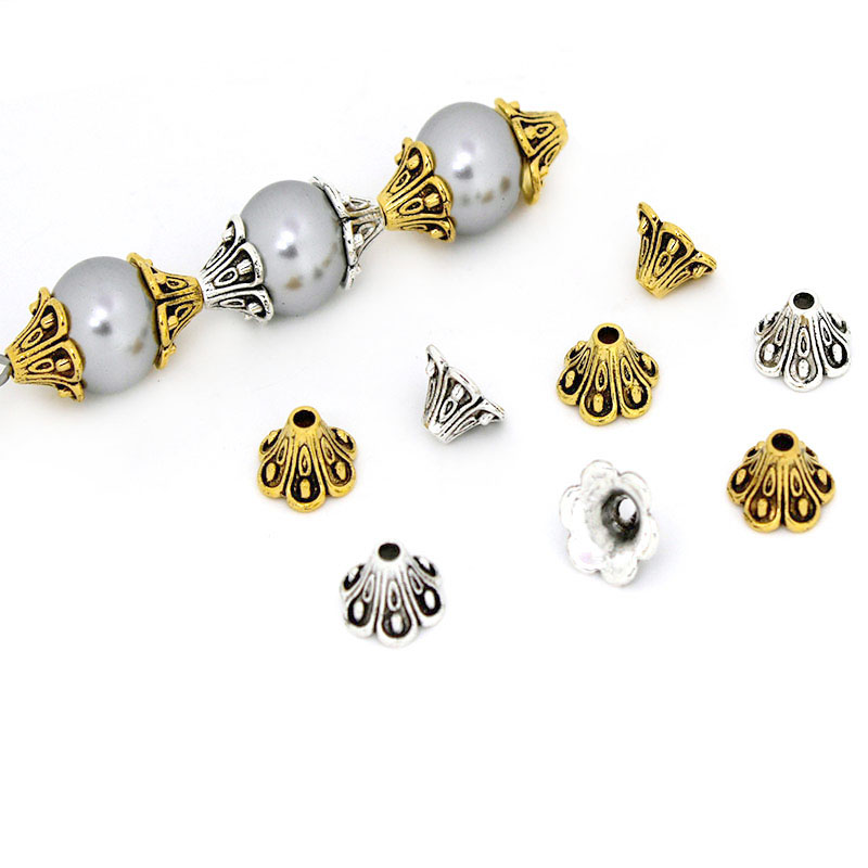 Jewelry Making Silver - 30 Uds. De tapas de cuentas