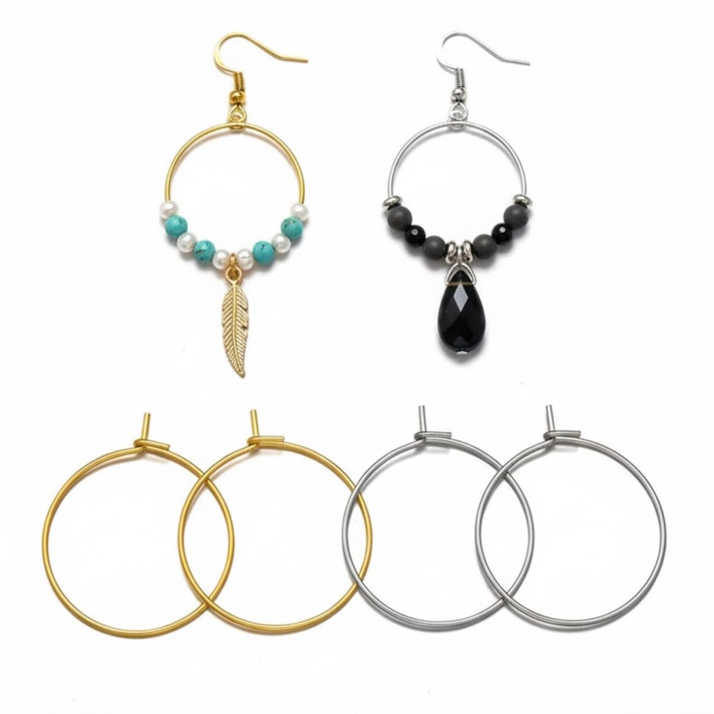 50 Piezas de Aros de Acero Ino - Jewelry Making Silver reseña y precio
